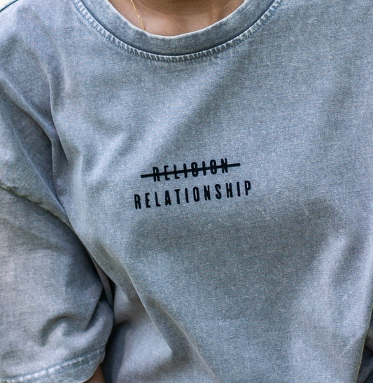 T-shirt Oversize Not Religion But A Relationship Asphalte