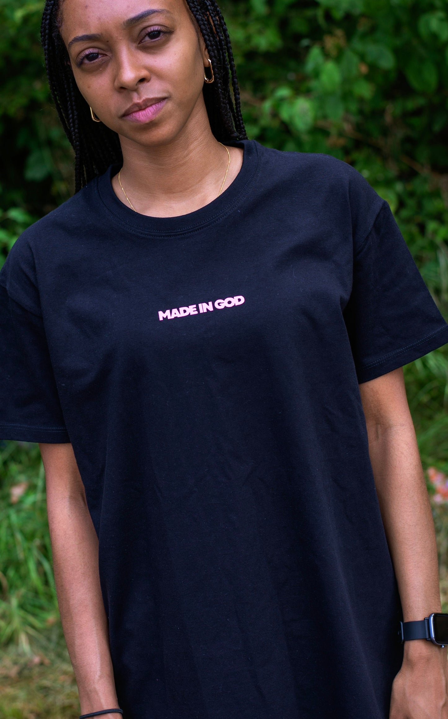 T-shirt  Made in God Noir/Rose